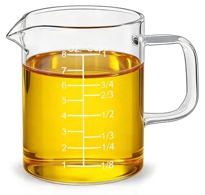 Obrázok produktu pre Odmerný pohár 250 ml z borosilikátového skla s rukoväťou a výlevkou, s 3 odmernými stupnicami