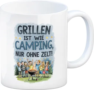 Produktbild von Grillen ist wie Camping Kaffeebecher