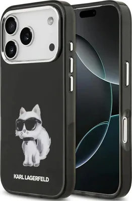 Obrázok produktu pre Karl Lagerfeld IML Aquarelle, puzdro s motívom Choupette a logom MagSafe pre iPhone 17 Pro, čierna farba