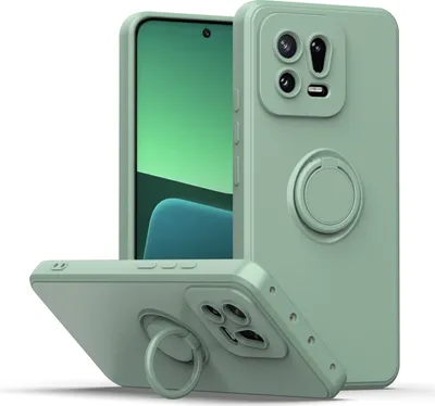 Produktbild von Xiaomi 13 Handyhülle, Ring Halter Ständer Kratzfeste Weiche Silikon schutzhülle für Xiaomi 13 Türkis