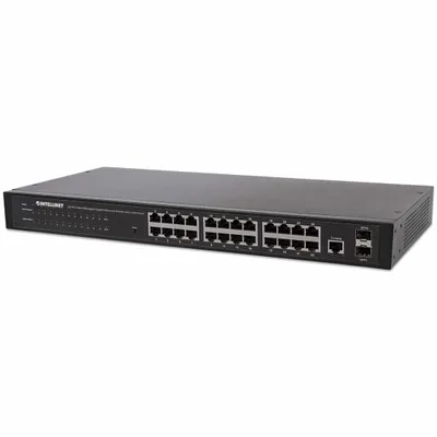 Obrázok produktu pre Intellinet 560917, Riadený, Gigabit Ethernet (10/100/1000), Plne duplexný režim, Inštalácia do Racku, 1U