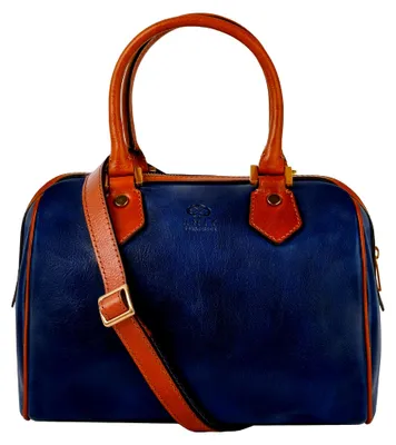 Produktbild von Kleine Handtasche Damen - Schultertasche aus Leder - Tragetasche -  Italy - Portemonnaie - Tasche für Damen - Blau