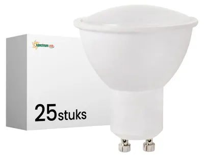 Productafbeelding van Spectrum LED Spot PAR16 GU10 Mat - 1.5W 100lm 3000K - Warmwit - Vervangt 22W - 25 stuks