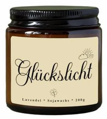 Productafbeelding van Geurkaars in glas, "Geluksvlam", lavendel, sojawas, geel