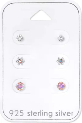 Produktbild von Ohrstecker Set 925 Sterling Silber Blumen