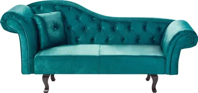 Produktbild von BELIANI Chaiselongue Smaragdgrün Samtstoff Rechtsseitig Gesteppt mit Kissen Chesterfield Stil Retro-Design Relaxliege Wohnzimmer Schlafzimmer Indoor