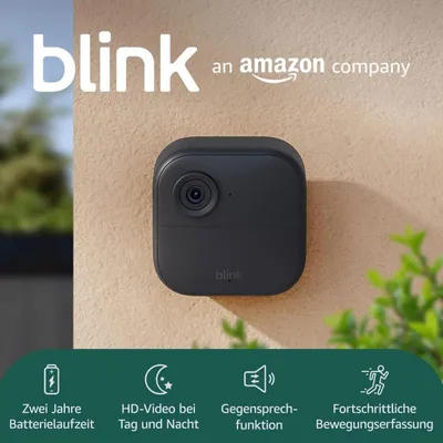 Imagen del producto de Cámara de seguridad IP Blink B0DHLT8T9L, para exteriores, inalámbrica, de montaje en pared, color negro, diseño cúbico
