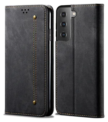 Image de Galaxy S21 5G Case, étui portefeuille en cuir avec fermeture magnétique et support pour Samsung Galaxy S21 5G noir