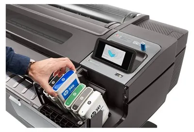 Produktbild von HP Designjet Z9+dr 44 Zoll PostScript-Drucker mit V-Schneidevorrichtung, Thermal Inkjet, 2400 x 1200 DPI, PostScript 3, PDF 1.7, HP-GL/2, TIFF, JPEG, HP-RTL, CALS G4, Cyan, Foto schwarz, Mattschwarz, Magenta, Gelb, 2400 x 1200 DPI, 1118 x 1676 mm