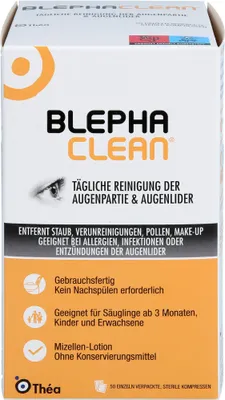 Immagine prodotto di Impacchi sterili Blephaclean per la pulizia quotidiana del contorno occhi e delle palpebre, 50 impacchi