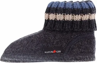 Produktbild von Haflinger Paul Damen, Herren Schurwoll Hausschuhe Hüttenschuhe anthrazit