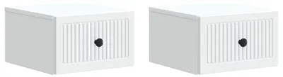 Image de Cabinet de chevet mural 2 pcs Blanc 33 x 34,5 x 20 cm