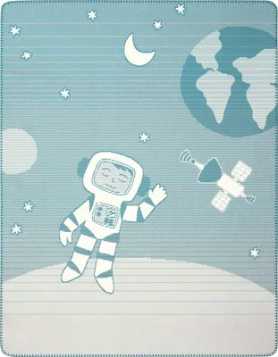 Produktbild von Biederlack Plaid mit Zierstich Lovely & Sweet Spacekid Größe 75 x 100