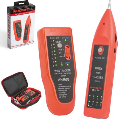 Produktbild von Netzwerktester - RJ45- und RJ11-Kabeltester - Inkl. 2x Batterien - Inkl. RJ11- und RJ45-Kabel - Inkl. Ohrstöpsel und Aufbewahrungsbox!