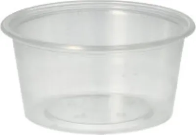 Produktbild von 50 Papstar Dressingbecher, PP rund 80 ml Ø 7,1 cm, 3,5 cm transparent 85708