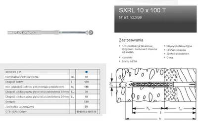 Produktbild von Fischer 522699, Schrauben- & Dübelsatz, Autoklaven-Porenbeton, Mauerziegel, Beton, Gipsblock, Mauerwerk, Kunststoff, Verzinkter Stahl, Torx, TX40