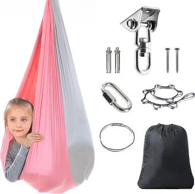 Produktbild von Kinderschaukel Hängematte, Indoor Therapieschaukel, Kuschelhängematte für Kinder mit ADHS, Asperger, Sensorische Integrationstherapie Double Layer Pod Schaukelstuhl