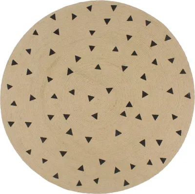 Produktbild von CLORIS Teppich Handgefertigt Jute mit Dreiecksmuster 120 cm, 2,29 kg