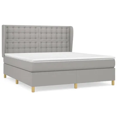 Productafbeelding van vidaXL Boxspringbed met matras, lichtgrijs, 160x200 cm, gestoffeerd