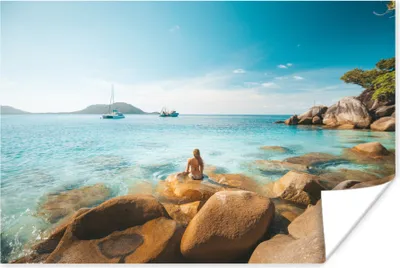 Produktbild von MuchoWow® Poster Wasser - Meer - Felsen 120x80 cm - Bilder