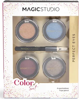 Produktbild von Magic Studio | Color Set Perfect Eyes - 4 Farben - Glänzende Lidschatten - Inklusive Augenstift