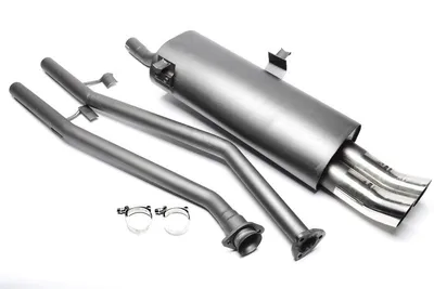 Produktbild von Sportauspuff 2x76mm DTM hoch rund scharf mit ABE für BMW 3er E30 315i - 318i
