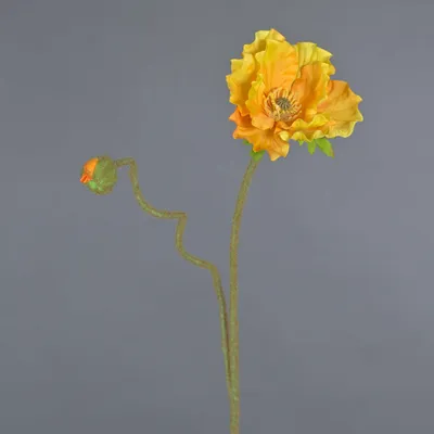 Produktbild von artplants.de Kunst Mohnblume HASNA, gelb, 75cm - Kunstblume Mohn