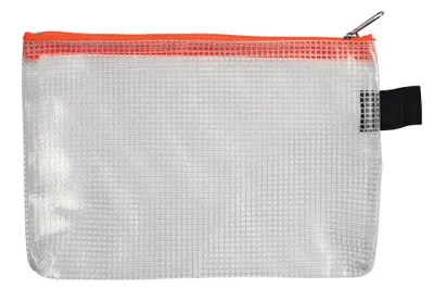 Produktbild von FolderSys Reißverschlussbeutel DIN A6 transparent/orange 0,15 mm, 1 St.