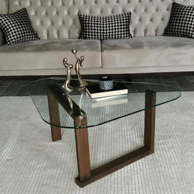 Image de Eufrasia - Table Basse, 96x81x41h cm Noyer Marron, Porte-revues