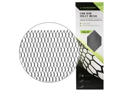Zdjęcie produktu dla Siatka maskująca z aluminium, oczko 8x25 mm, plaster miodu, arkusz 100x33 cm, czarna