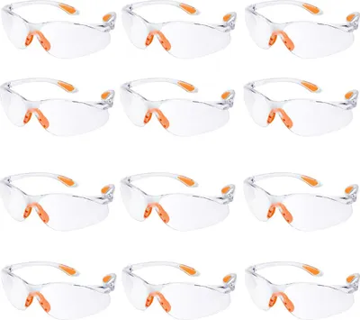 Produktbild von Schutzbrille mit Sehstärke 12er Pack, Transparente Sicherheitsbrille für Labor und Industrie Anti-Rutsch Design