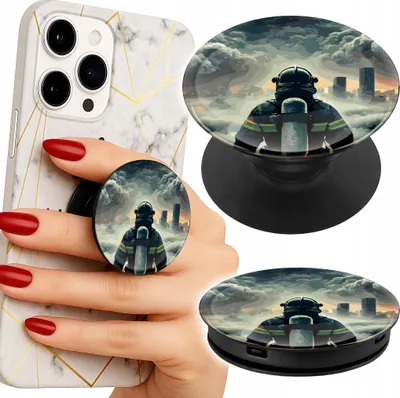 Image de Support telephone Popsocket pour doigt / support - STRAŻ POŻARNA POŻAR STRAŻAK
