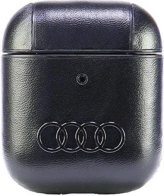 Produktbild von Audi Leather Big Logo AirPods 1/2 cover   schwarz AU-AP-GT/D3-BK Schutzhülle