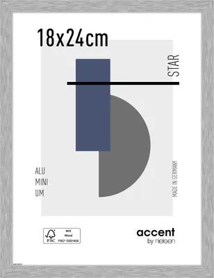 Zdjęcie produktu dla accent by nielsen aluminiowa ramka na zdjęcia Star, 18x24 cm, struktura srebrny mat