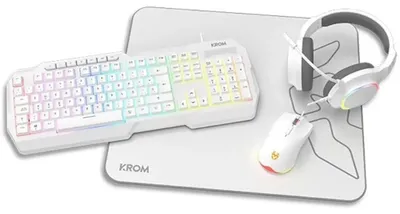 Zdjęcie produktu dla Krom Kenta, Przewodowa, USB, Membranowa, QWERTY, RGB LED, Biały
