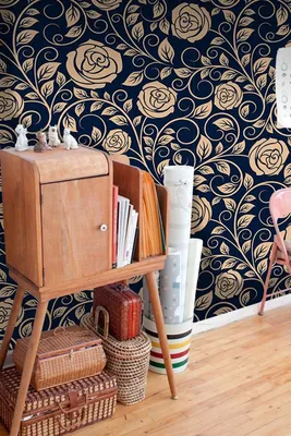 Produktbild von Coloray Fototapete 152x104 cm Vlies-Fototapete - Vintage Rosen blüht golden