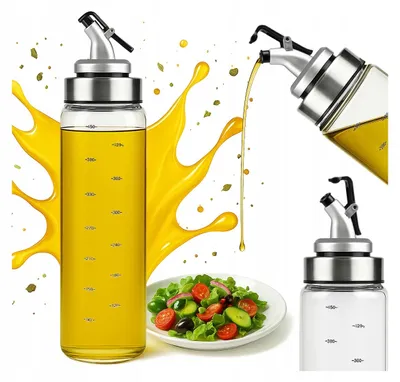 Productafbeelding van Bimberek glazen schenkkan 500 ml met maatverdeling voor olie en azijn