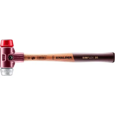 Produktbild von HALDER SIMPLEX Schonhammer Ø 30 mm Plastik rot / Weichmetall mit Tempergussgehäuse