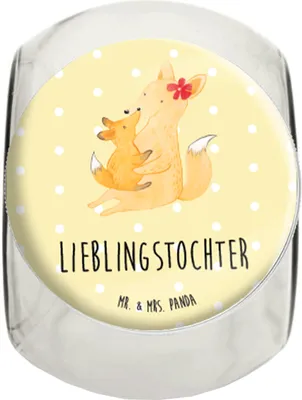 Produktbild von Mr. & Mrs. Panda Frischhaltedose Fuchs Mama L 870ml - Gelb Pastell - Geschenk, Schoß, Mutter, Aufbewahrungsdose, Bruder, Dekoglas, gewürzglas, Tochter, aufbewahrungsglas