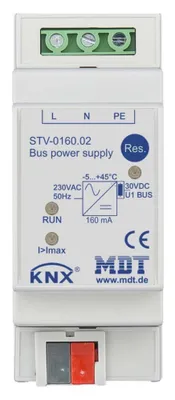 Imagen del producto de Fuente de alimentación MDT KNX, 160 mA, regulada, 1 unidad.