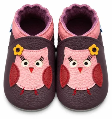 Produktbild von YIHAKIDS Krabbelschuhe Babyhausschuhe,Dunkelviolette Eule 0-6 Monate