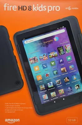 Produktbild von Amazon Fire HD 8 Kids Pro Tablet 20,3 cm (8 Zoll) HD Display, ab 6 Jahren, 32 GB Speicher, kindgerechte Hülle in Schwarz