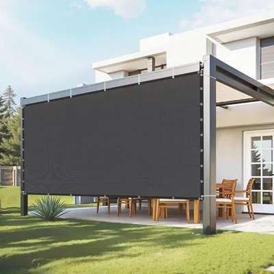 Zdjęcie produktu dla Siatka przeciwsłoneczna 90% ochrony prywatności - 244x366cm czarna - Idealna do ogrodu