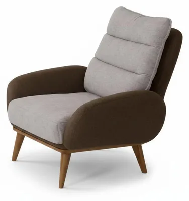 Image de Ensemble de salon moderne marron et gris, ensemble design, confortable, tissu et bois
