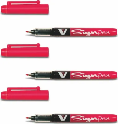 Produktbild von Pilot V Sign Pen - 3er-Set rot