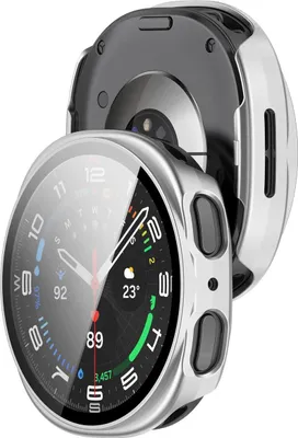 Produktbild von Schutzhülle mit Glas für Galaxy Watch 9 / 8 40 mm, Bizon Case Watch Adamo, Satin Silbern