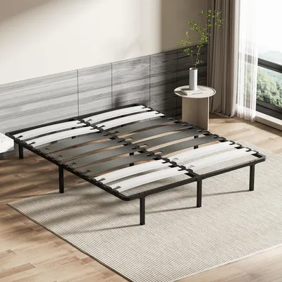 Image de DEWINNER Sommier 160x200 | Sommier Lattes 160x200 avec 9 Pieds | 2x8 Lattes | Lit avec Sommier à Lattes 160x200cm pour Adulte | Montage Rapide