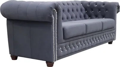 Produktbild von Chesterfield Sofa mit Kristallsteinen in Stoff "Amore"