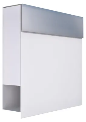 Produktbild von Wandbriefkasten Manhattan in Weiß mit Edelstahlklappe