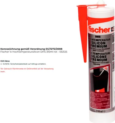 Produktbild von Fischer 1x Hochtemperatursilicon DHS 310ml rot - 053125